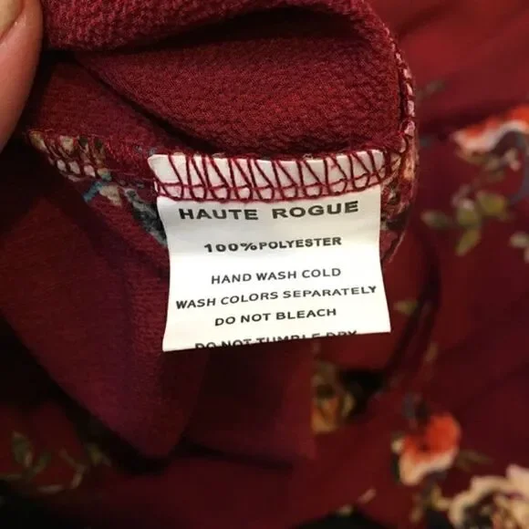 Haute Rogue Red Wine Floral Romper - Picture 11 of 11